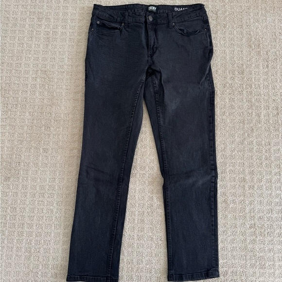 Dkny Other - DKNY Duane straight fit gray black wash denim pants jeans size 32 x 32